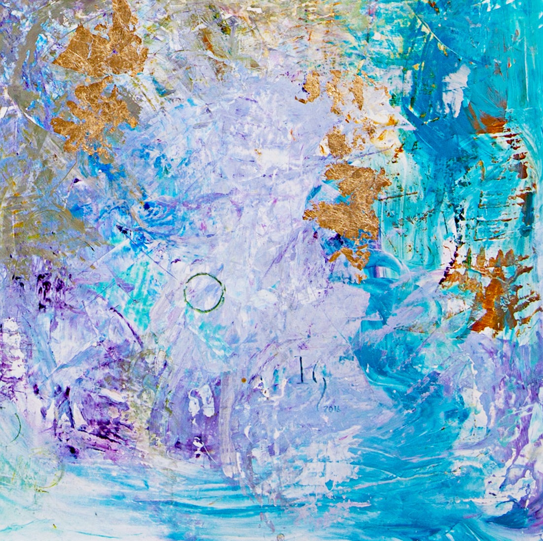 FALLING IN LOVE canvas print in room setting - abstract art by Ivan Guaderrama