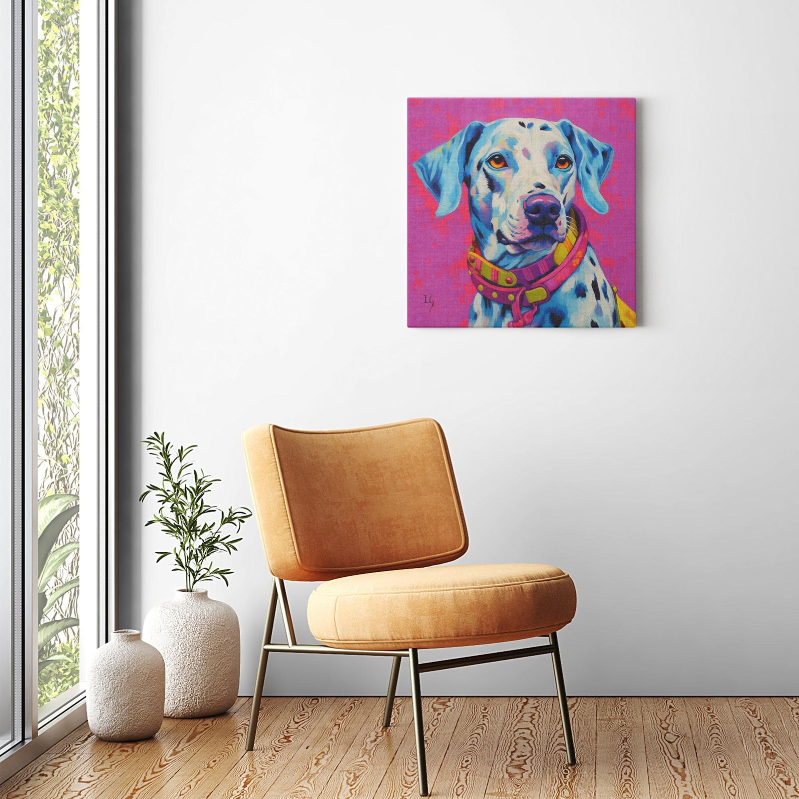 Magenta Spirit artwork detail - colorful pet portrait art wall art