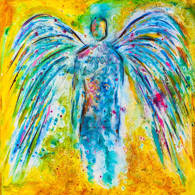 GUIDE MY WAY - original angel painting by Ivan Guaderrama
