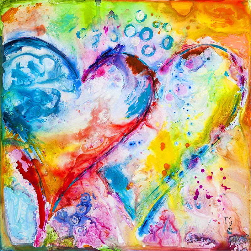 Gifts of God - original heart painting by Ivan Guaderrama