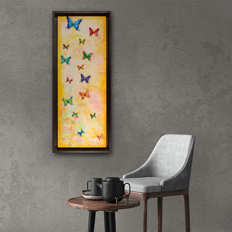 Grace in Flight canvas print in room setting - wall sculpture by Ivan Guaderrama