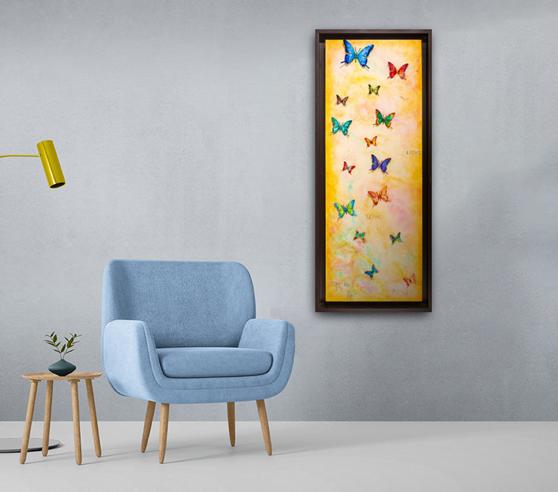 Grace in Flight canvas print in room setting - wall sculpture by Ivan Guaderrama