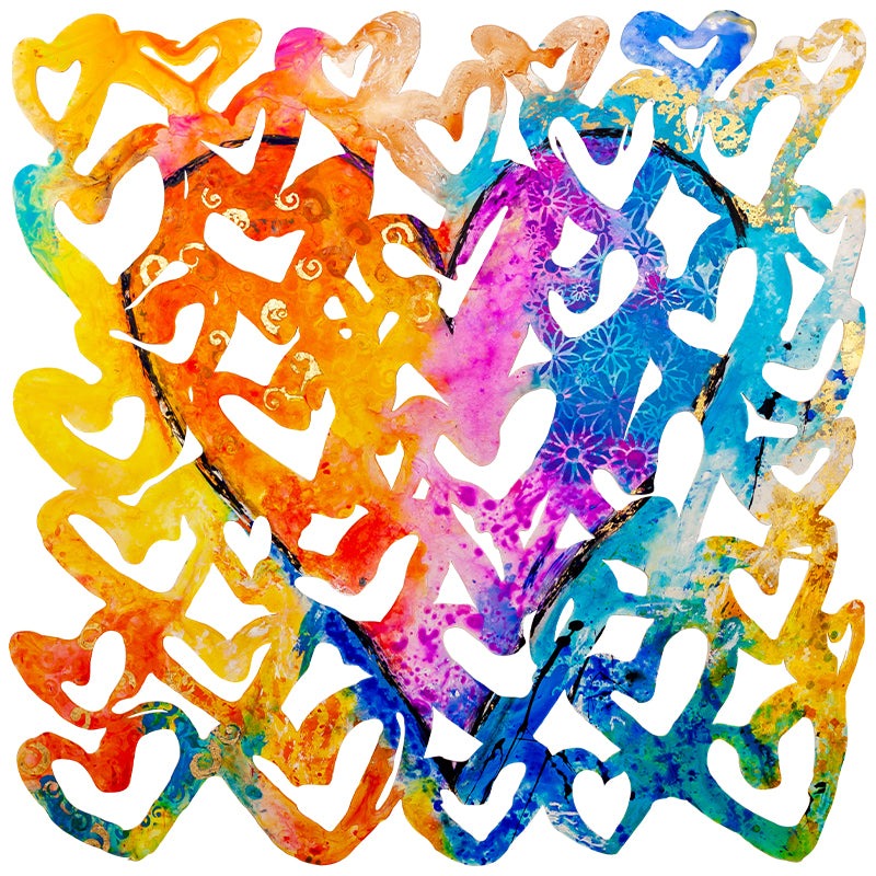Harmony in Hearts V2 - wall sculpture by Ivan Guaderrama