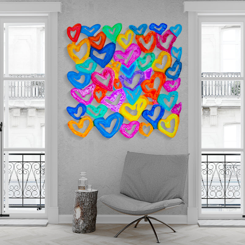 Harmony in Hearts V3 artwork detail - wall sculpture wall art