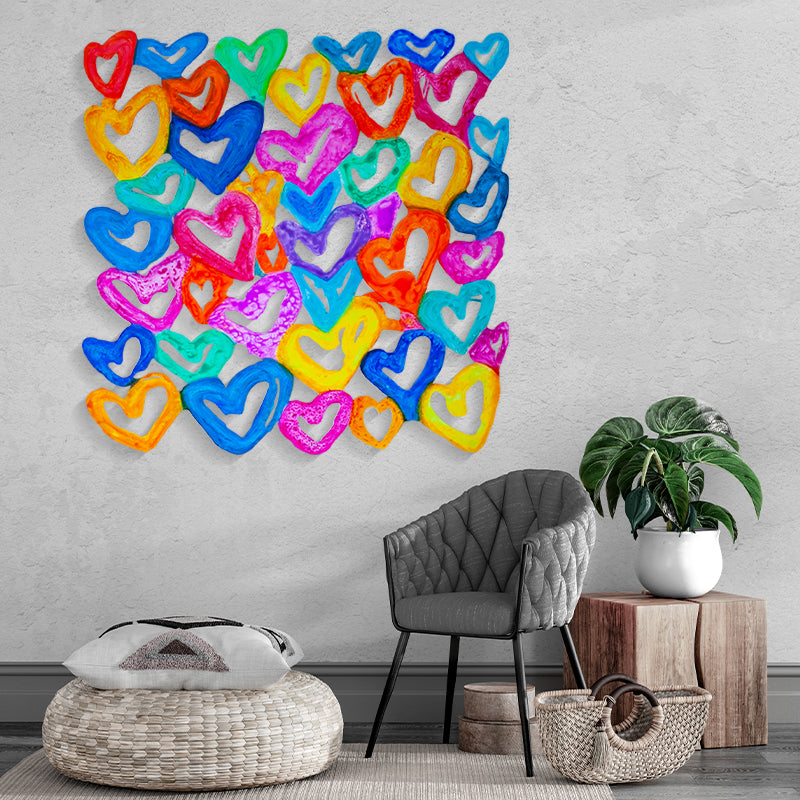 Harmony in Hearts V3 artwork detail - wall sculpture wall art