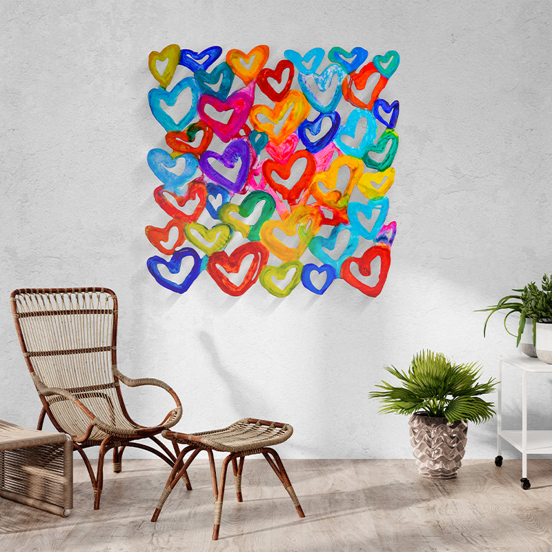 Harmony in Hearts artwork detail - wall sculpture wall art
