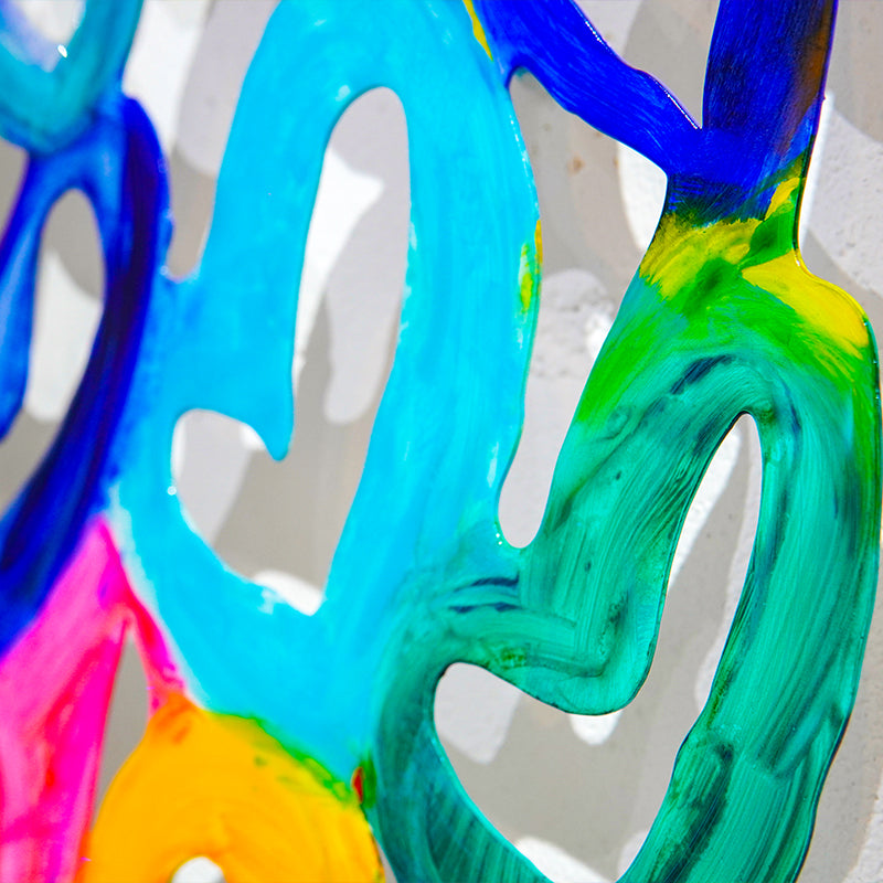Harmony in Hearts canvas print in room setting - wall sculpture by Ivan Guaderrama