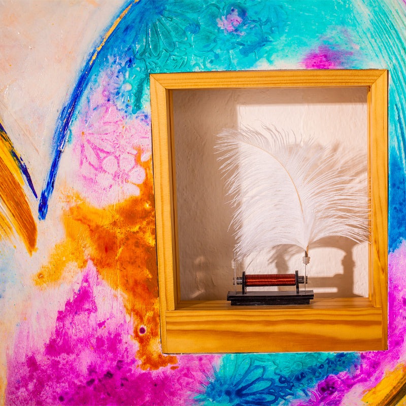 Heart of Life canvas print in room setting - heart painting by Ivan Guaderrama