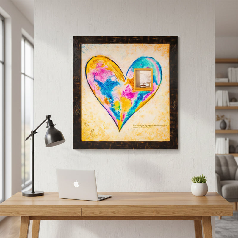 Heart of Life artwork detail - original heart painting wall art