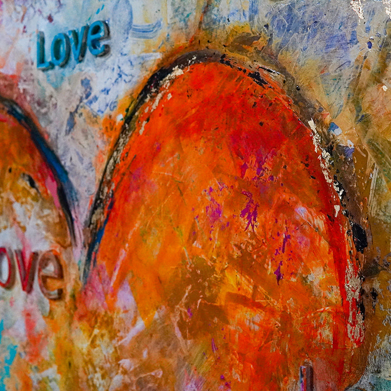 Heartfelt Symphony canvas print in room setting - original painting by Ivan Guaderrama
