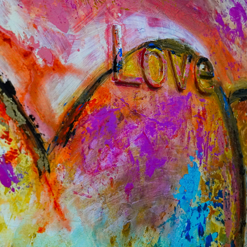 Heartfelt Symphony canvas print in room setting - original painting by Ivan Guaderrama