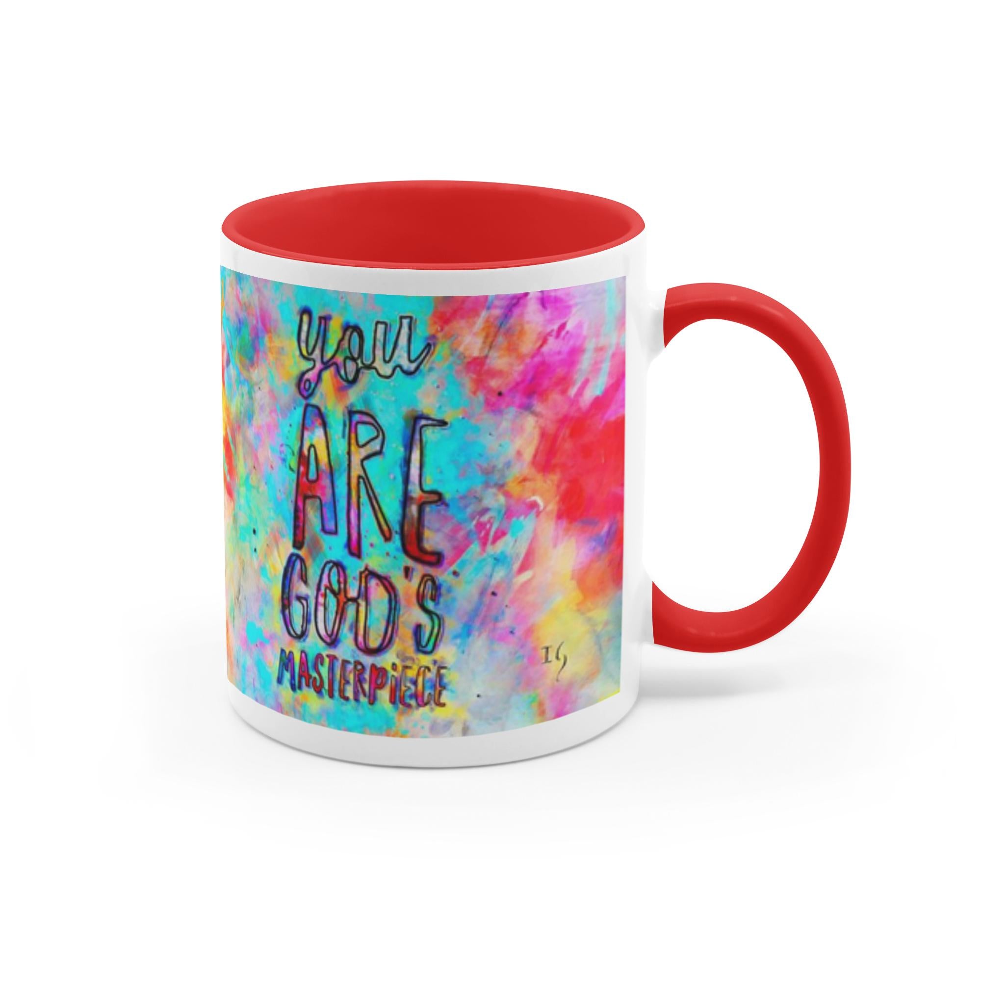 You are God's Masterpiece Interactive Mug artwork detail - interactive christian gift with augmented reality wall art
