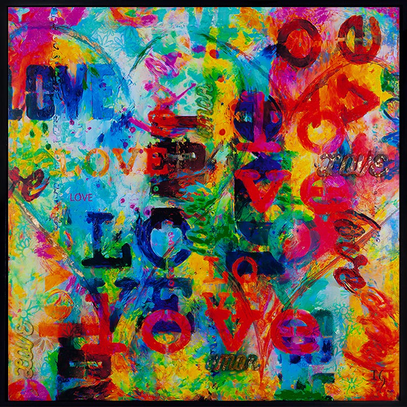I LOVE YOU 1000 TIMES 3D - LIMITED EDITION - limited edition original painting by Ivan Guaderrama