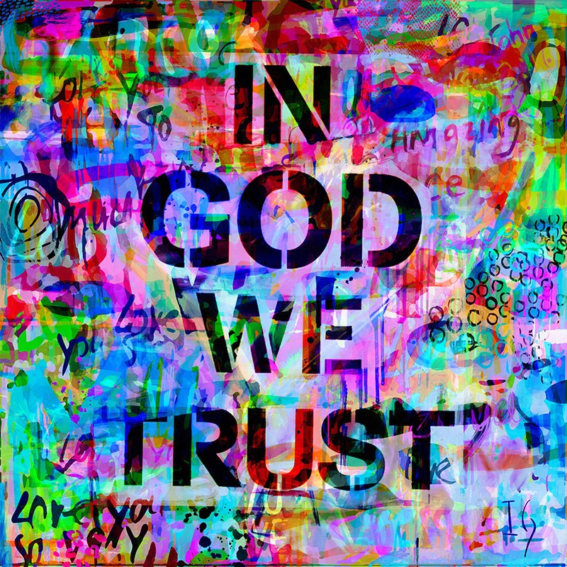 In God We Trust - LIMITED EDITION - original heart painting by Ivan Guaderrama