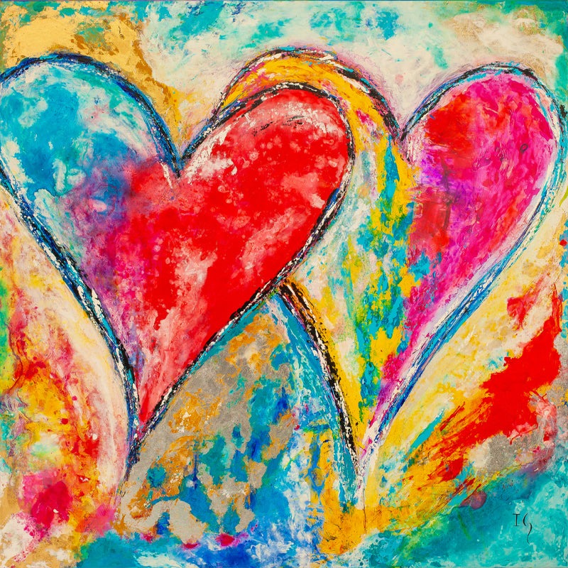 Infinite Connection - original heart painting by Ivan Guaderrama