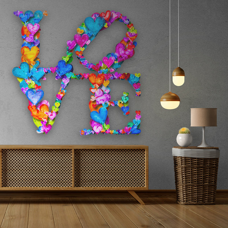 INFINITE LOVE V2 canvas print in room setting - heart painting by Ivan Guaderrama