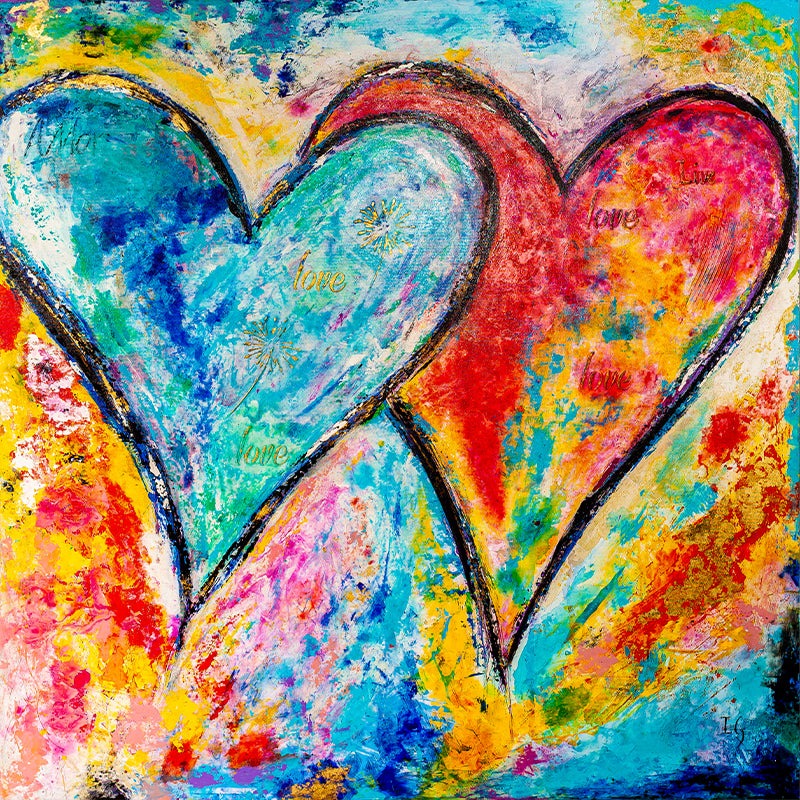In the Heart of Us - original heart painting by Ivan Guaderrama