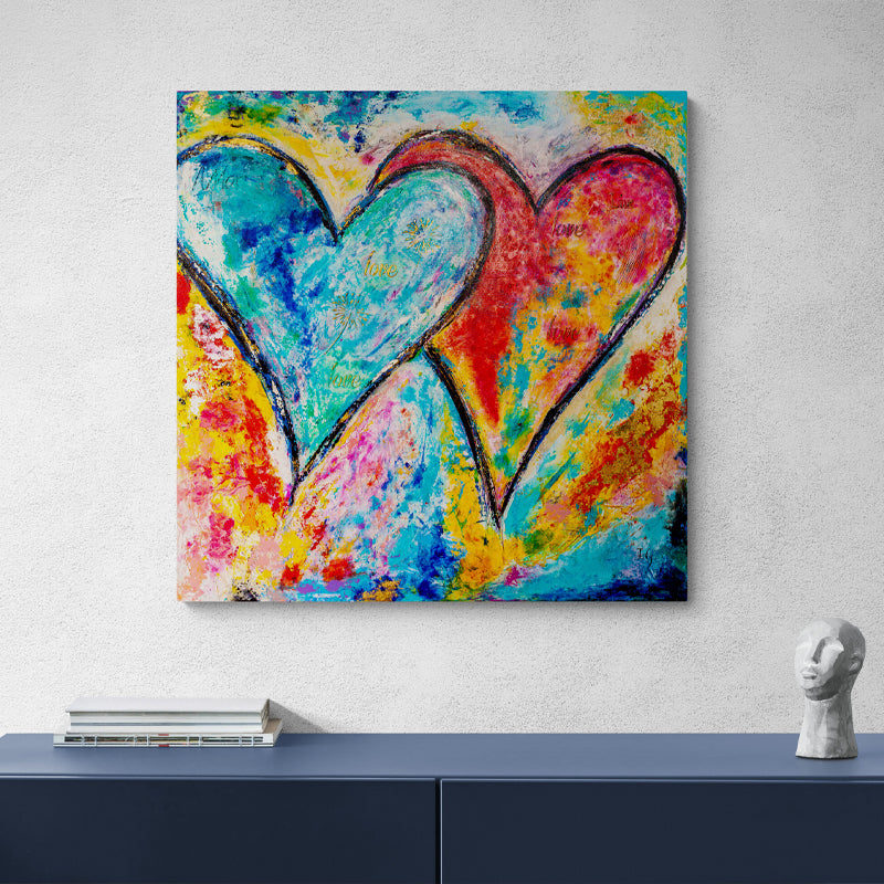 In the Heart of Us canvas print in room setting - heart painting by Ivan Guaderrama