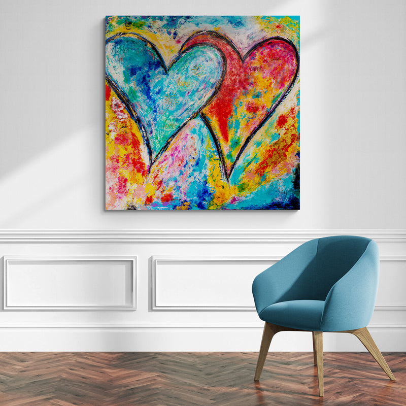 In the Heart of Us canvas print in room setting - heart painting by Ivan Guaderrama