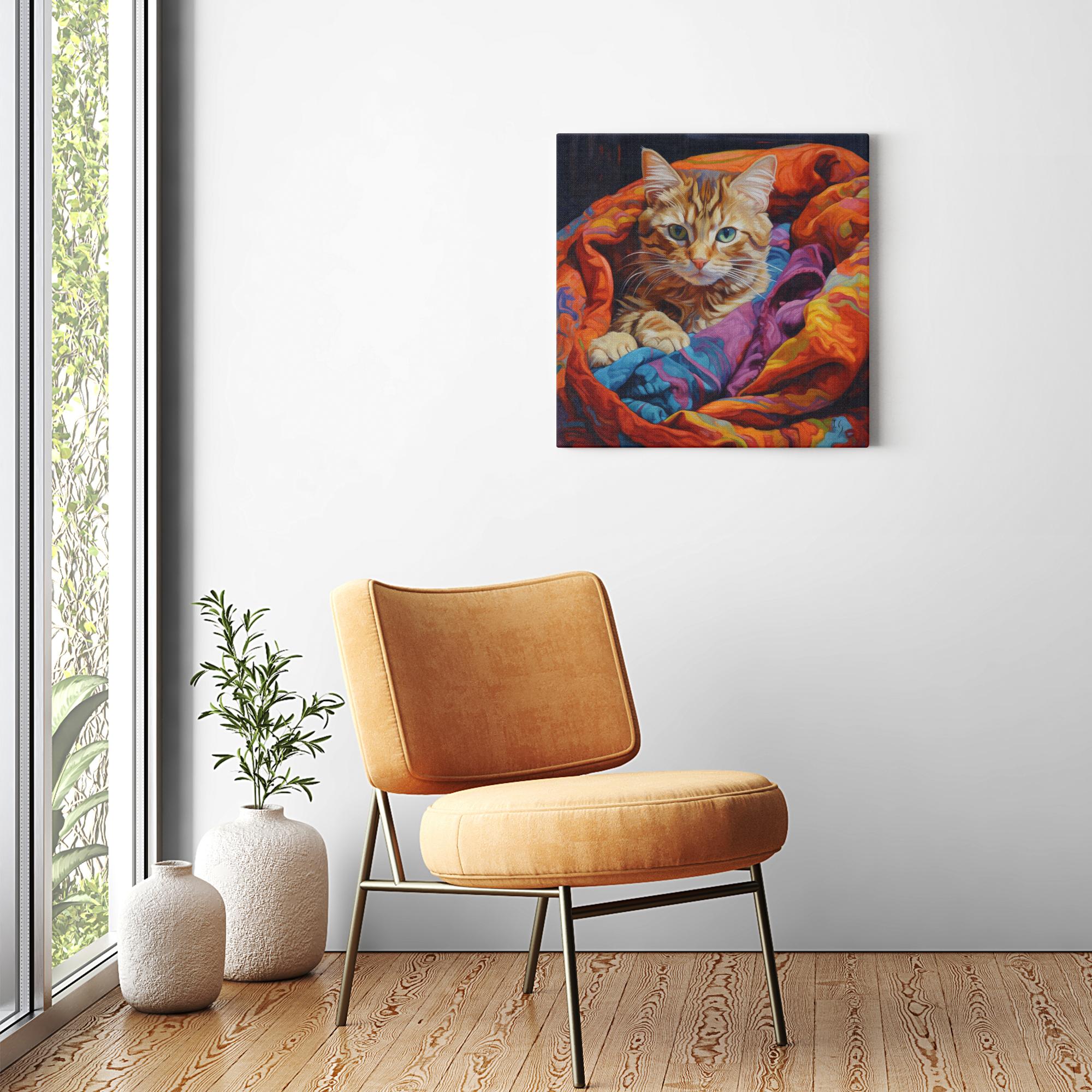 A Colorful Encounter artwork detail - colorful pet portrait art wall art