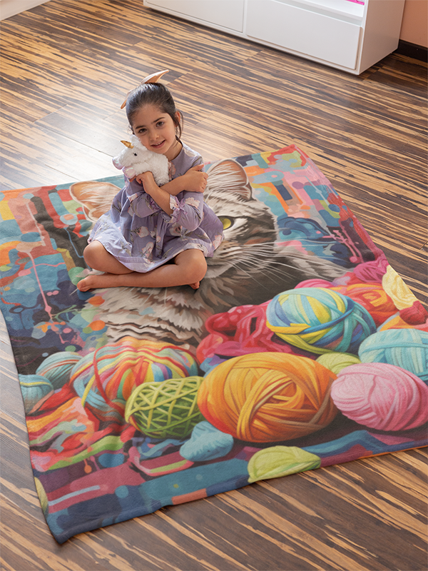 Colorful Feline Playtime' - A burst of happiness and vibrant colors for your day