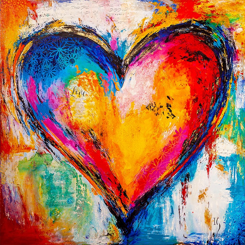 Kind Heart - original heart painting by Ivan Guaderrama