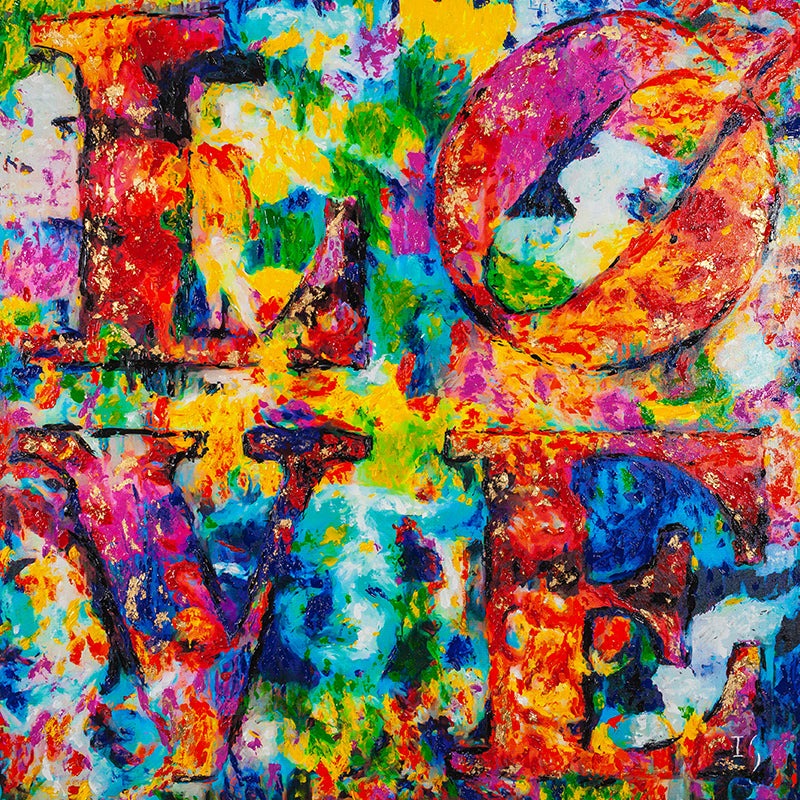 LOVE JOY GRACE - LIMITED EDITION - limited edition original painting by Ivan Guaderrama