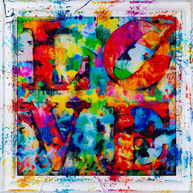 LOVE YOU GRACE - LIMITED EDITION DELUXE - original abstract painting by Ivan Guaderrama