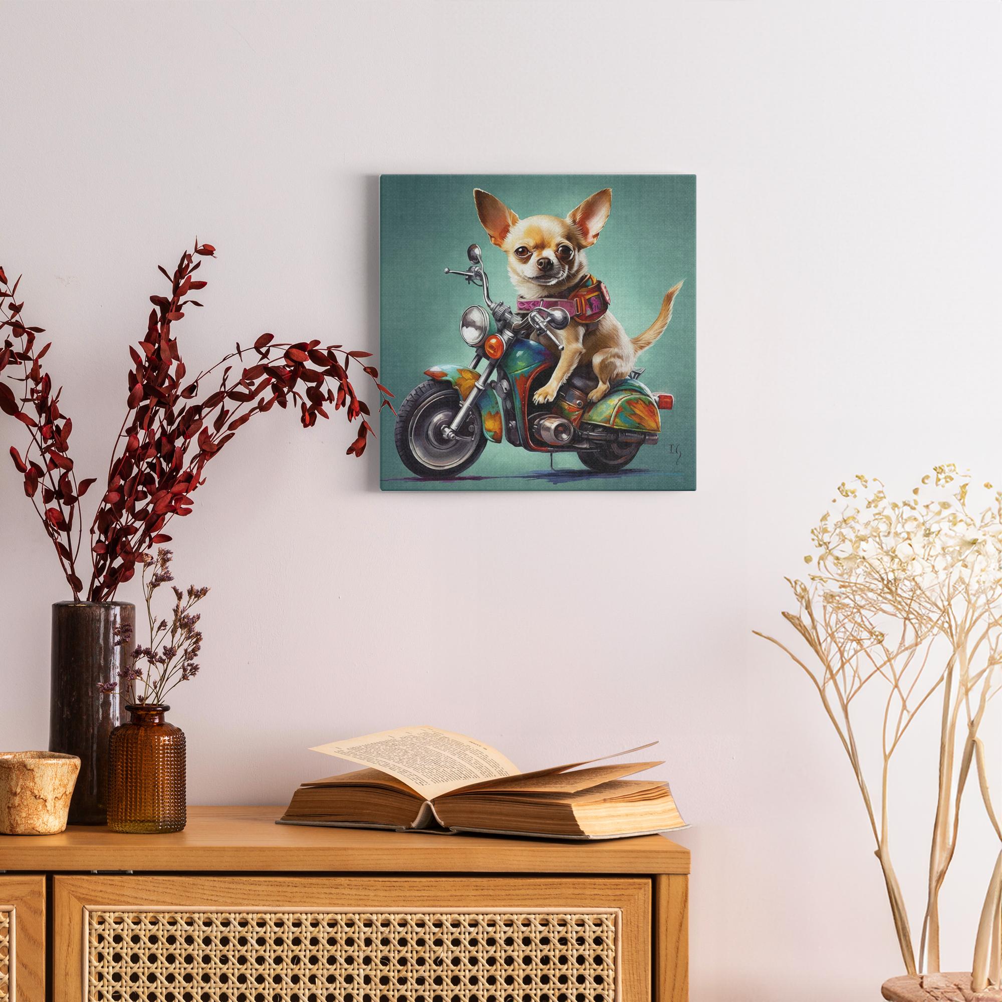 Chihuahua Escapade artwork detail - colorful pet portrait art wall art