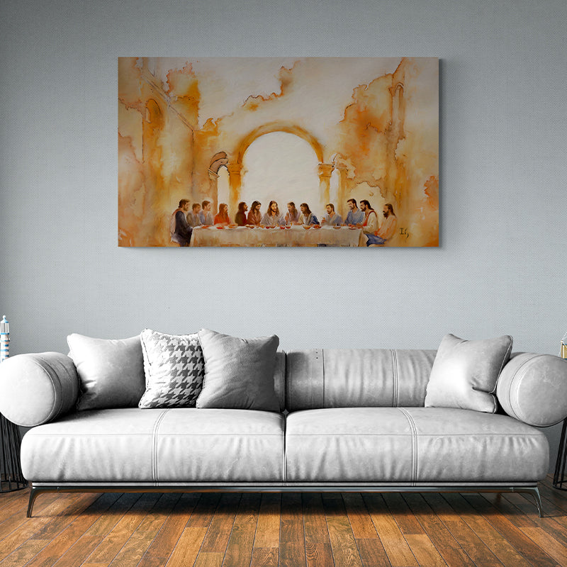 Last Supper Landscape- Limited Edition canvas print in room setting - limited edition art by Ivan Guaderrama