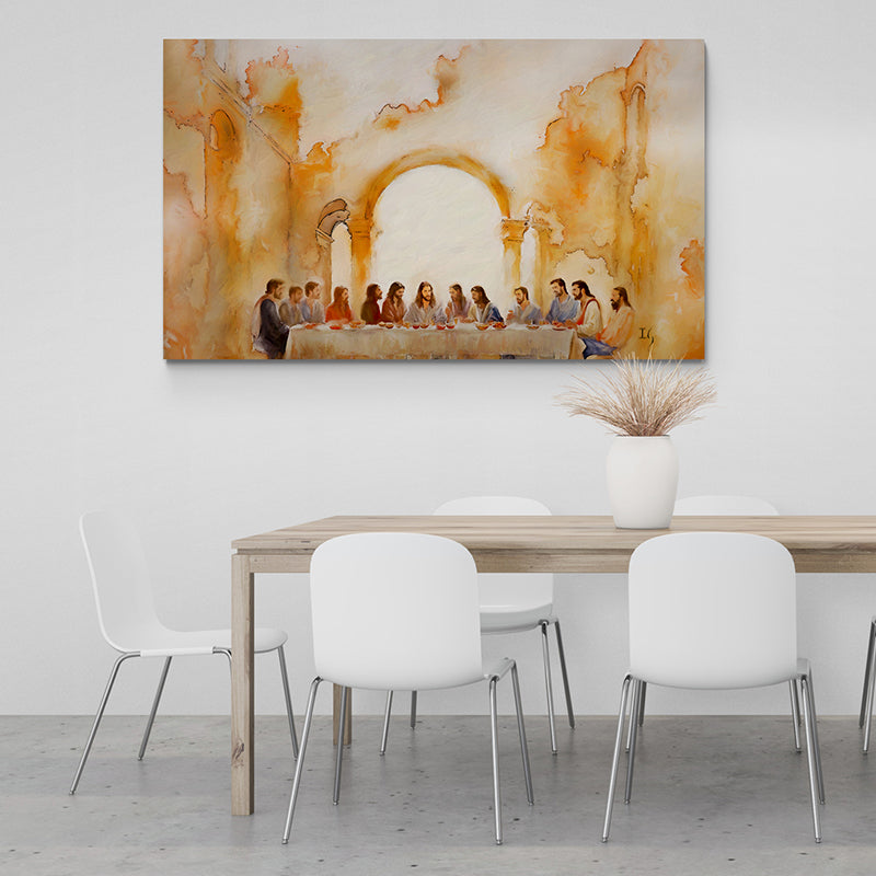 Last Supper Landscape- Limited Edition canvas print in room setting - limited edition art by Ivan Guaderrama
