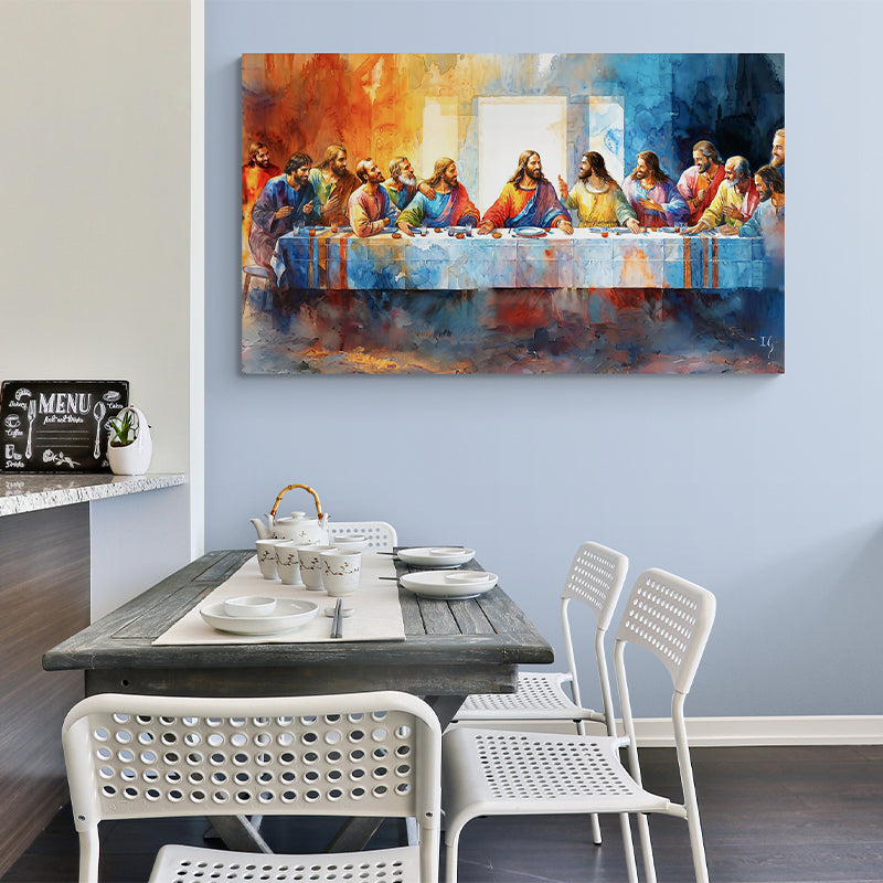 Last Supper - Communion in Color - Limited Edition canvas print in room setting - limited edition art by Ivan Guaderrama