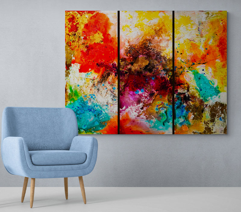 Life's Joyful Promise canvas print in room setting - heart painting by Ivan Guaderrama