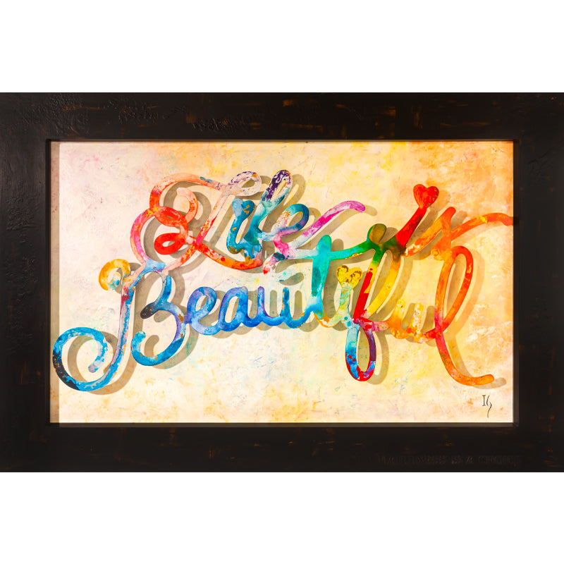LIFE IS BEAUTIFUL - original abstract painting by Ivan Guaderrama