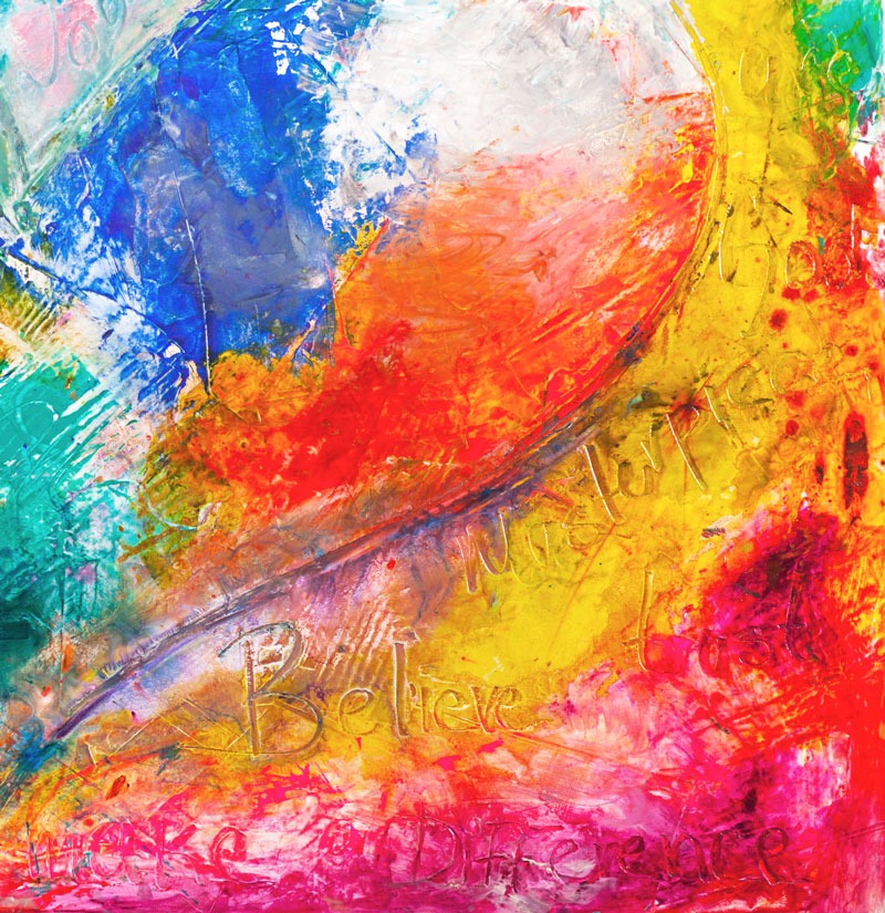 Love Just How You Are canvas print in room setting - heart painting by Ivan Guaderrama