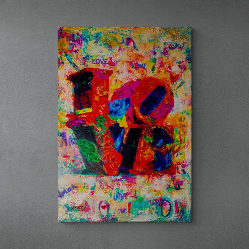 Love Kaleidoskope canvas print in room setting - limited edition art by Ivan Guaderrama