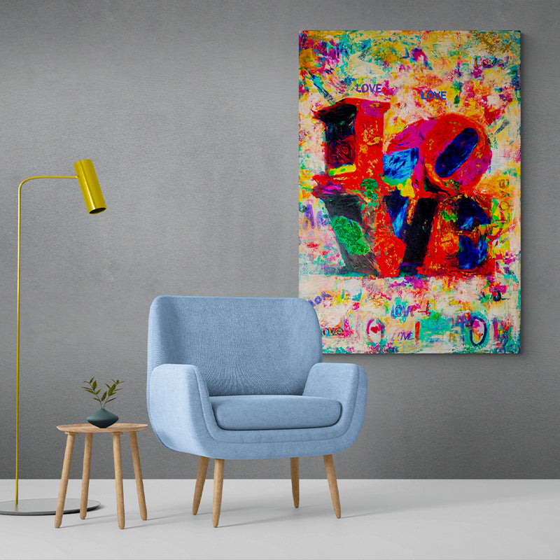 Love Kaleidoskope canvas print in room setting - limited edition art by Ivan Guaderrama