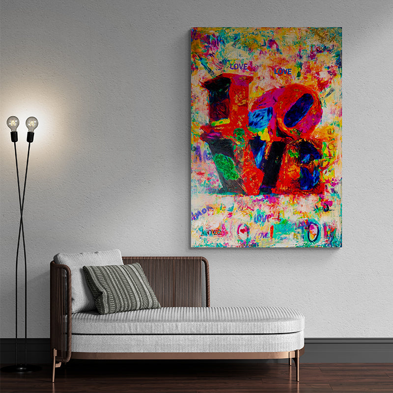Love Kaleidoskope canvas print in room setting - limited edition art by Ivan Guaderrama