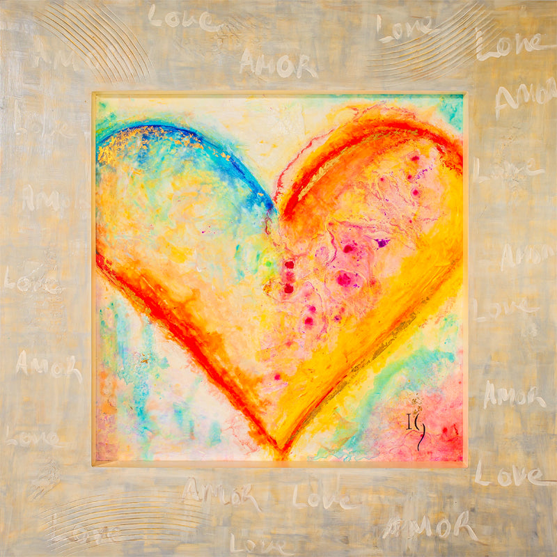 Love Never Fails - original heart painting by Ivan Guaderrama