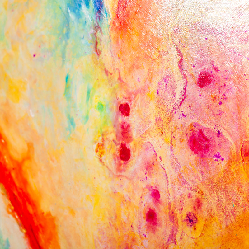 Love Never Fails canvas print in room setting - heart painting by Ivan Guaderrama