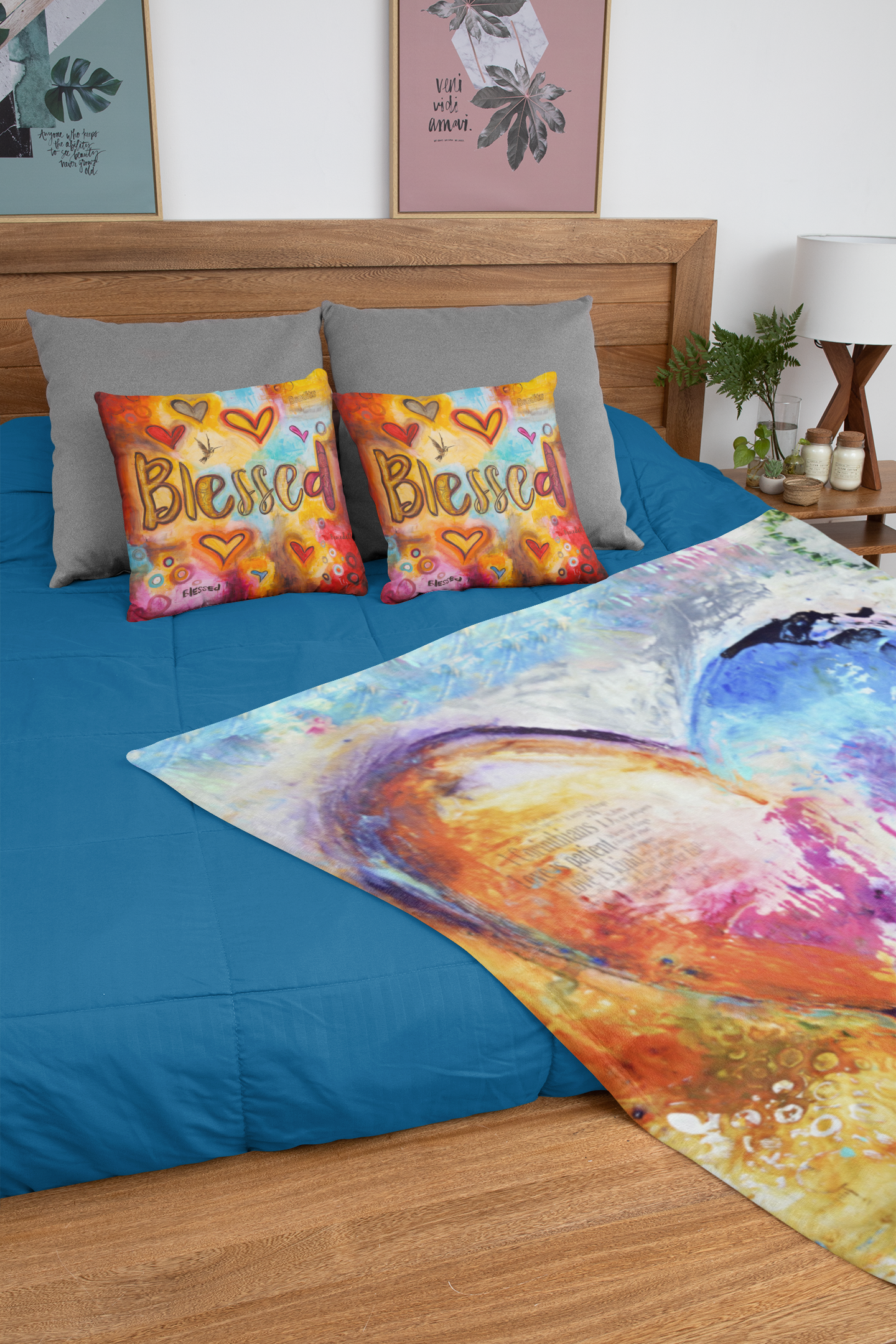 Love is patient Love is Kind Minky Blankets artwork detail - christian inspirational minky blanket wall art