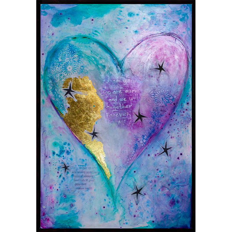 Feeling Divine Love - original heart painting by Ivan Guaderrama