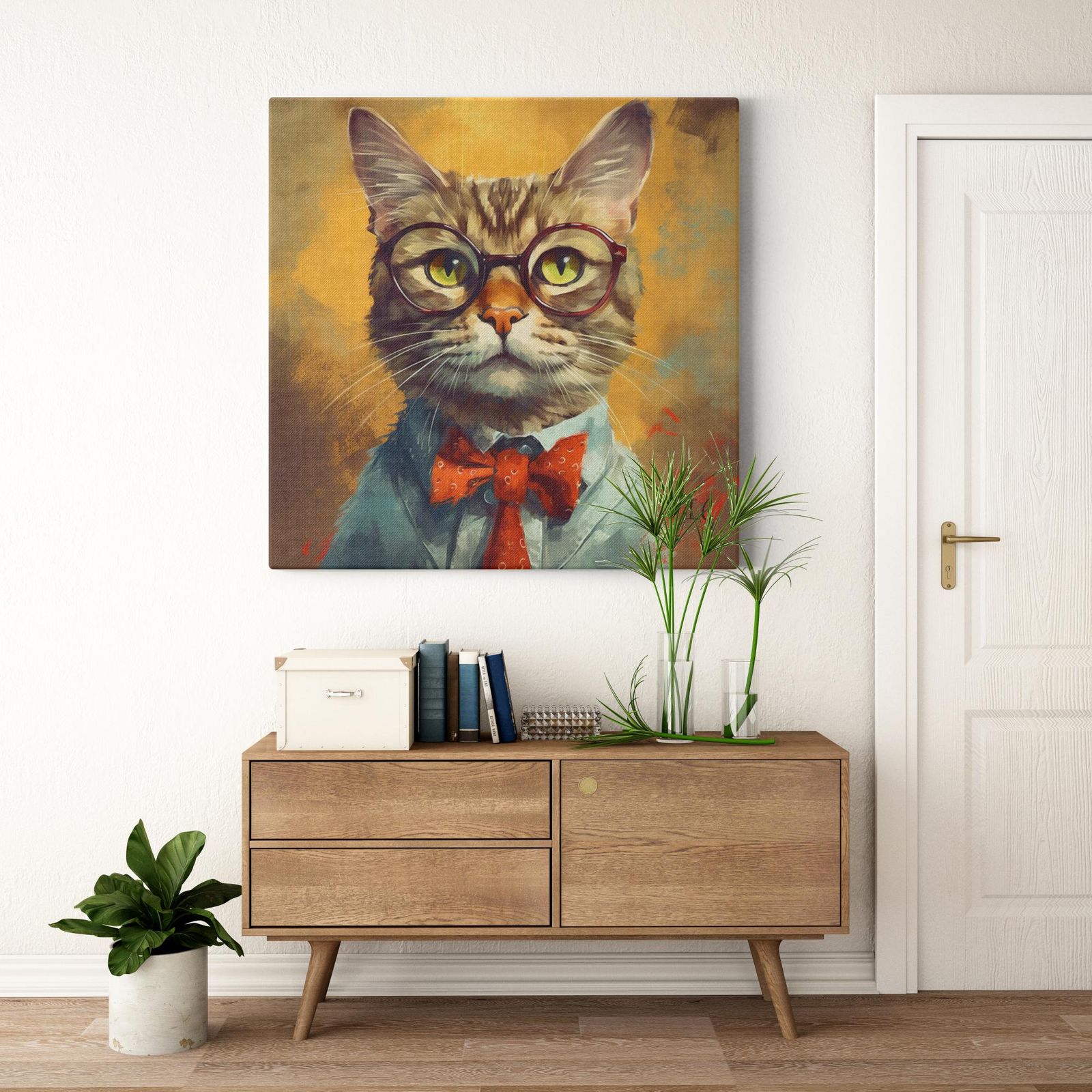 Warmth and Wisdom artwork detail - colorful pet portrait art wall art