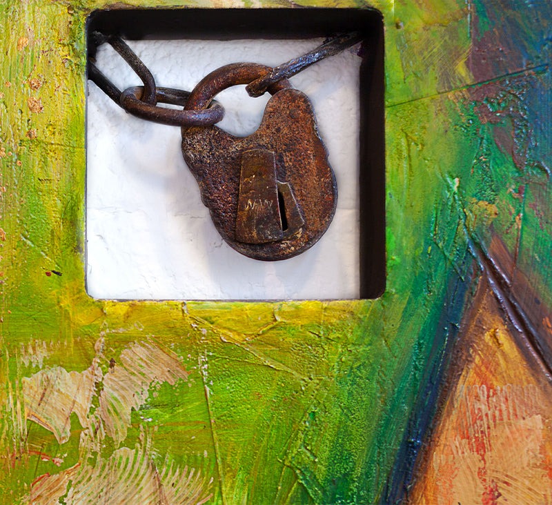 My heart is yours canvas print in room setting - original painting by Ivan Guaderrama