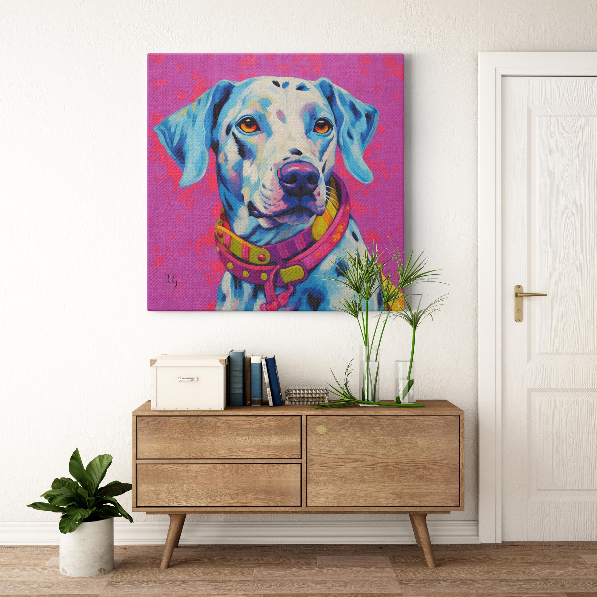Magenta Spirit artwork detail - colorful pet portrait art wall art
