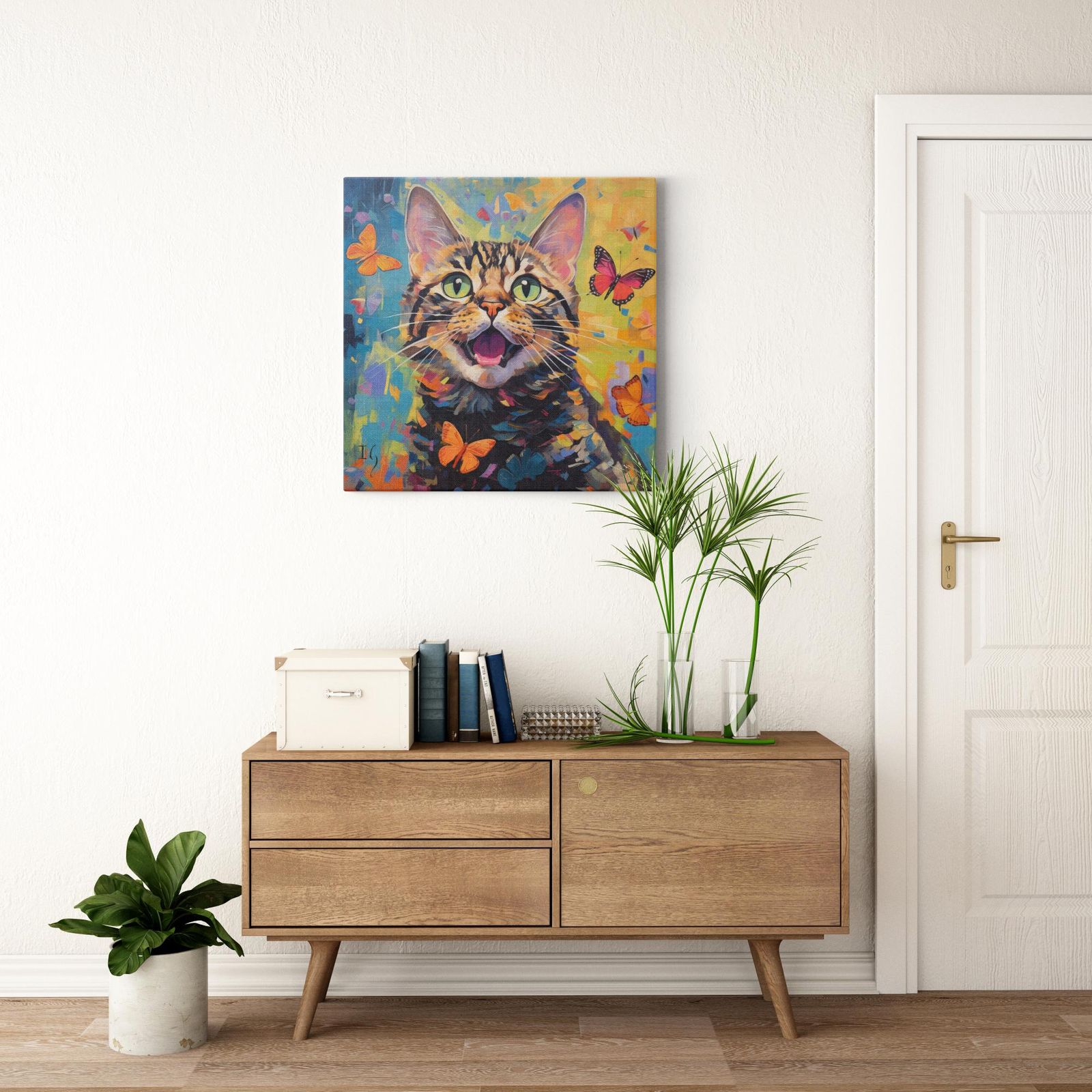 Wings of Surprise artwork detail - colorful pet portrait art wall art
