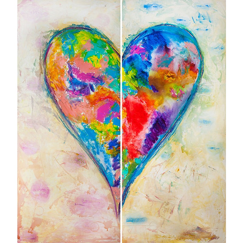 Origin - original heart painting by Ivan Guaderrama