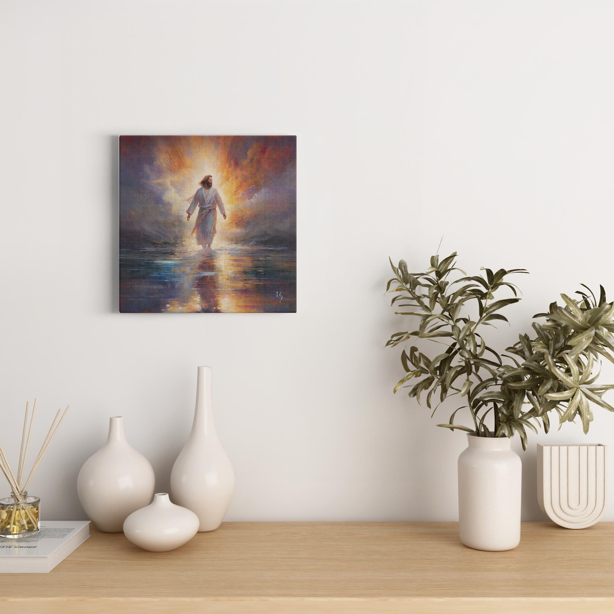Jesus, the Beacon of Hope artwork detail - smiling Jesus painting wall art