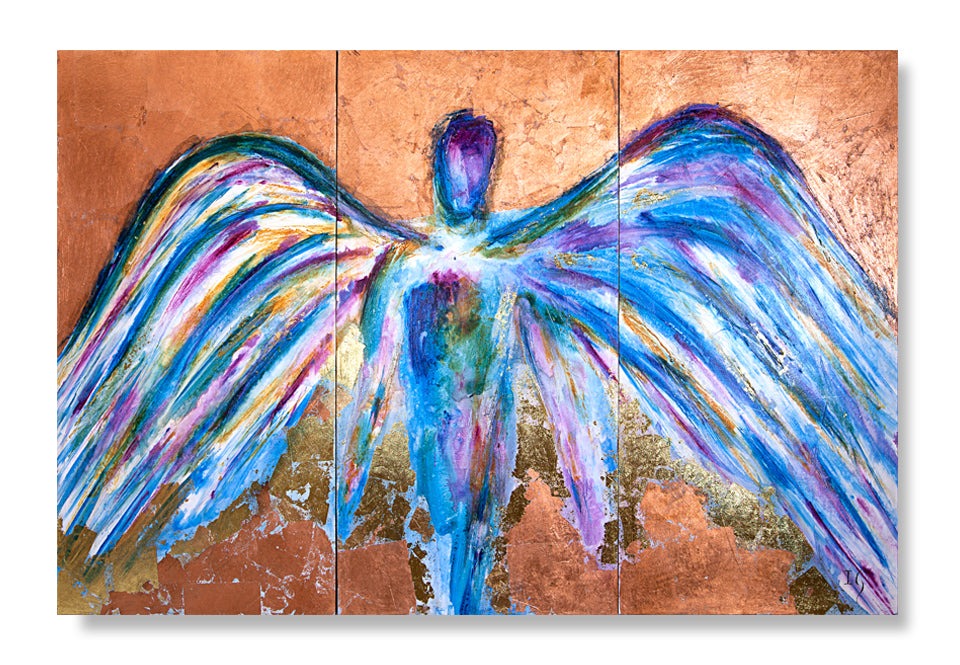 PRECIOUS FAITH - original angel painting by Ivan Guaderrama