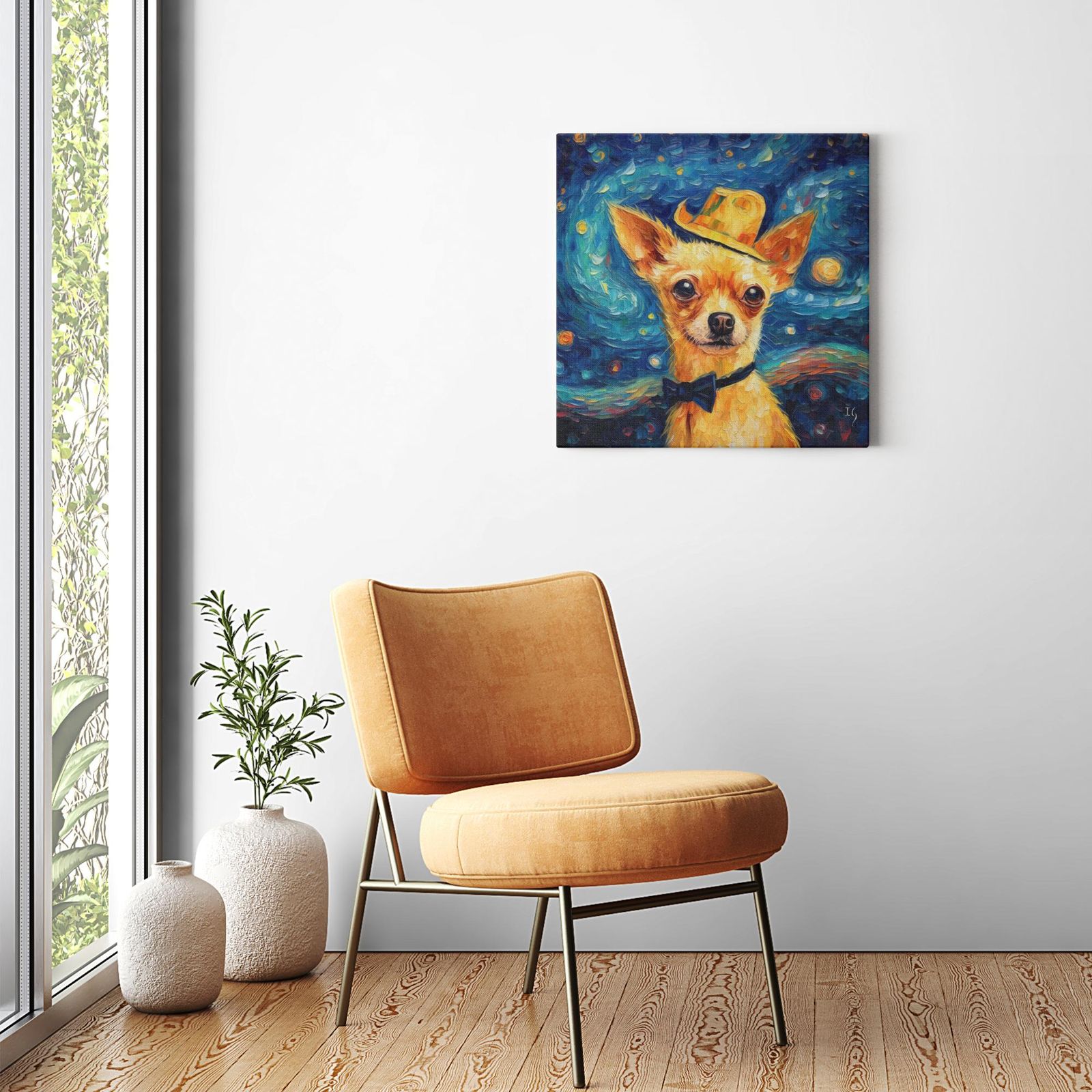Twinkle in Canine Eyes artwork detail - colorful pet portrait art wall art